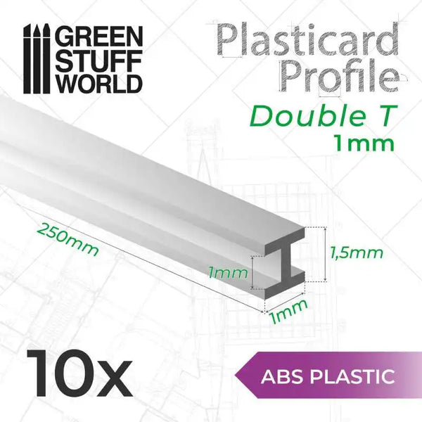 ABS-Kunststoffplatte - Profil DOUBLE-T 1 mm 10x 10047