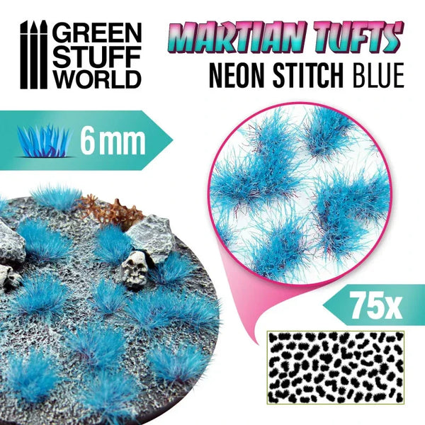 Martian Fluor Tufts 6mm - NEON STITCH BLAU 10683