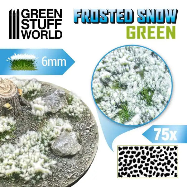 Sträucherbüschel - 6 mm selbstklebend - FROSTED SNOW - GRÜN 10726