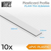 Green Stuff World uPVC Plasticard - Thin 0.50mm x 4mm 10836