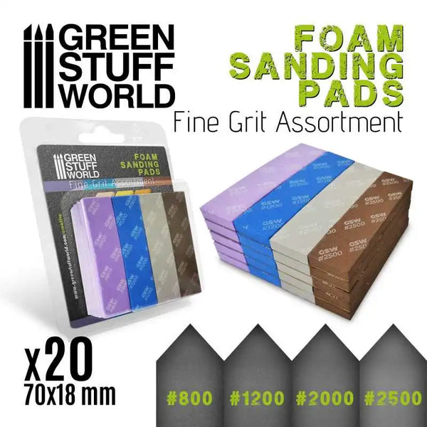 Foam Sanding Pads - FINE GRIT ASSORTMENT x20 10976