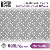 ABS Plasticard Thread DIAMOND Textured Sheet A4 1100