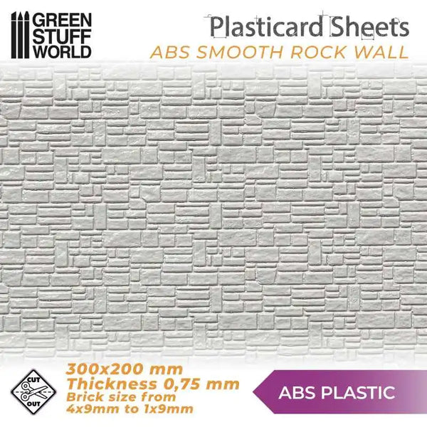 ABS-Kunststoffplatte – Strukturierte Platte mit glatter Felswand-Optik – A4 1108