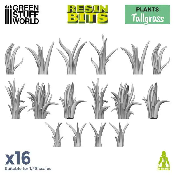Hohes Gras 16x - 3D-gedrucktes Set 11623
