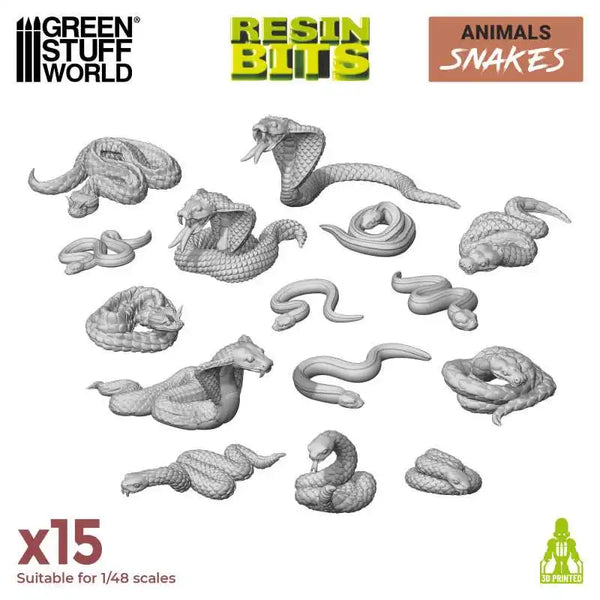 3D-gedrucktes Set – Schlangen 15x 12668
