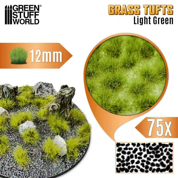 Grasbüschel - 12 mm selbstklebend - 75 Stück - Hellgrün 12943