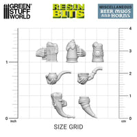 3D-gedrucktes Set – Bierkrüge und -hörner 12970