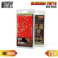 Blossom Tufts - 6 mm selbstklebend, 75 Stück - rote Blüten 13002