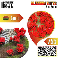 Blossom Tufts - 6 mm selbstklebend, 75 Stück - rote Blüten 13002