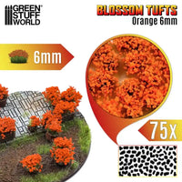 Blossom Tufts - 6 mm selbstklebend, 75 Stück - Orangefarbene Blüten 13003