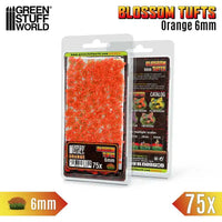 Blossom Tufts - 6 mm selbstklebend, 75 Stück - Orangefarbene Blüten 13003