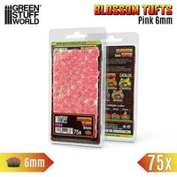 Blossom Tufts - 6 mm selbstklebend, 75 Stück - Rosa Blüten 13006