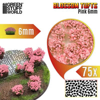 Blossom Tufts - 6 mm selbstklebend, 75 Stück - Rosa Blüten 13006