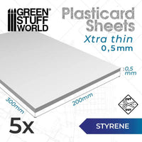 A4-Styrolplatten aus Kunststoff, 0,5 mm, 5er-Packung, x13223