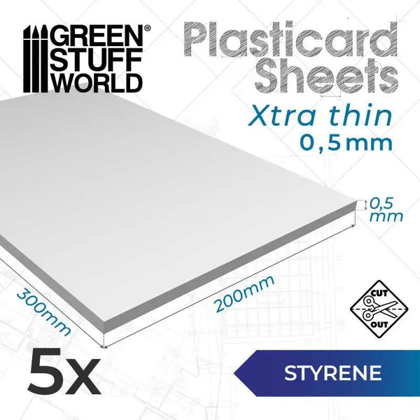 A4-Styrolplatten aus Kunststoff, 0,5 mm, 5er-Packung, x13223