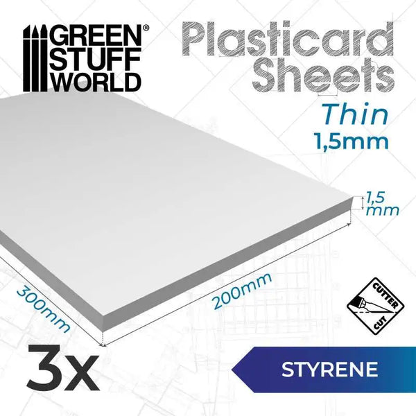 Plasticard A4 Polystyrolplatten 1,5 mm Packung x3 13225
