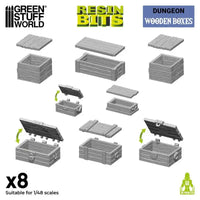 Wooden boxes set Resin 8x 1461