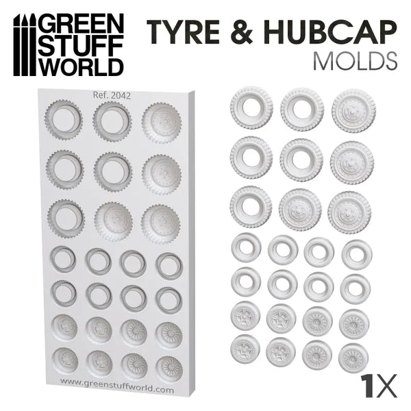 Tyres and Hubcaps - Silicone Mold 2042