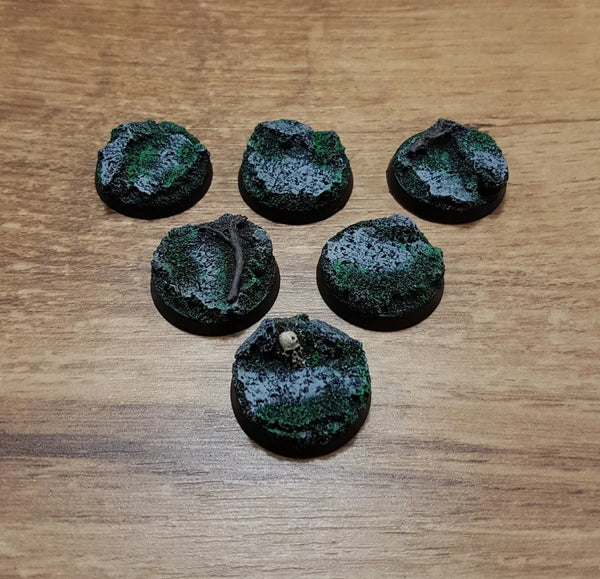 25-mm-Rundsockel für Steine, 6 Stück, neu