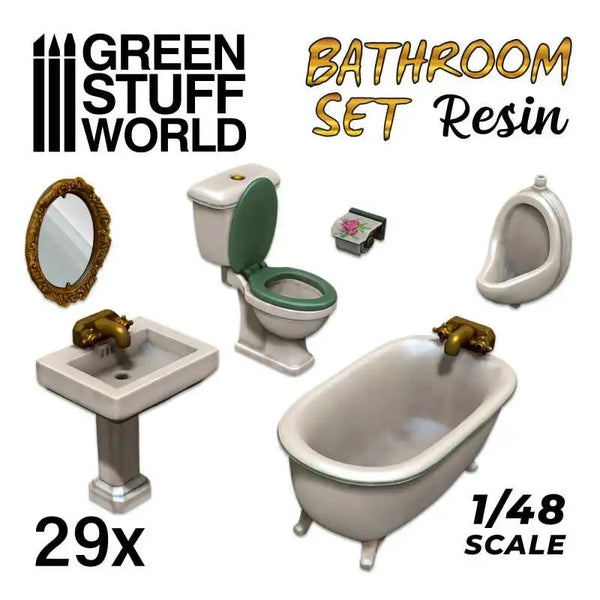 13-teiliges Set aus Toilette und WC aus Kunstharz – Badezimmer-Set 3057