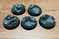 32-mm-Rundsockel für Felsen, 5 Stück, neu