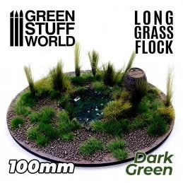 Langes Gras 100 mm Dunkelgrün 3347