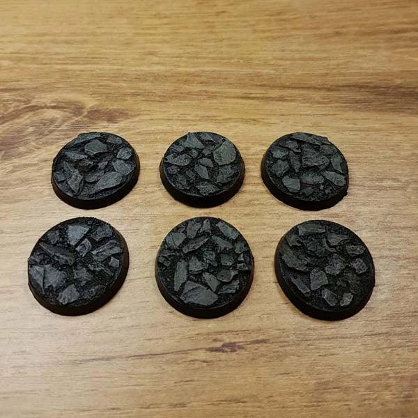 Mittelalterliche Straße, 25 mm runde Bases, 6 Stück
