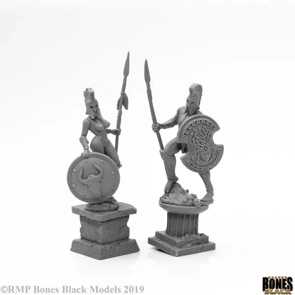 Amazon and Spartan Living Statues (Bronze) 44126