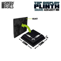 Green Stuff World Square Wood display bases 4x4 cm - Black 4986