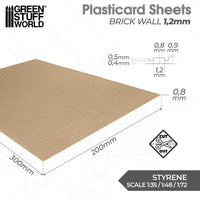 Plasticard Ziegelwand-Strukturplatte 1,2 mm 5057