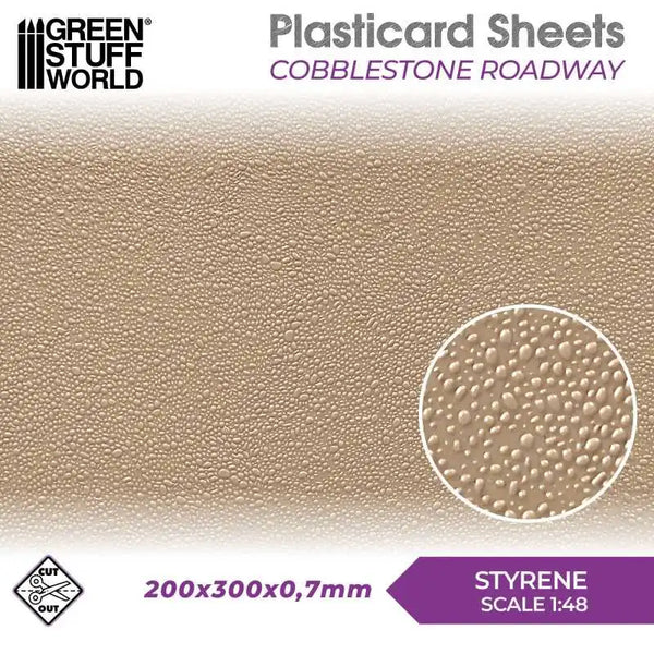 Plasticard Pflastersteinplatte mit Kopfsteinpflasterstruktur 5058