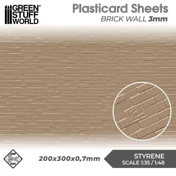 ABS-Kunststoffplatte – Ziegelsteinoptik, 3 mm, strukturierte Platte – 5060