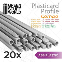 Green Stuff World ABS Plasticard - Profile - 20x Variety Pack 9128