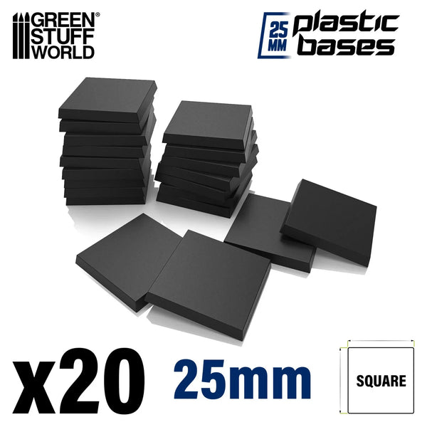Quadratische Sockel, leer, 25 x 25 mm, 20 Stück, 9831