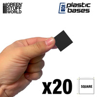 Quadratische Sockel, leer, 25 x 25 mm, 20 Stück, 9831