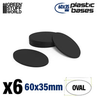 Ovale Sockel, leer, 60 x 35 mm, 6 Stück, 9889