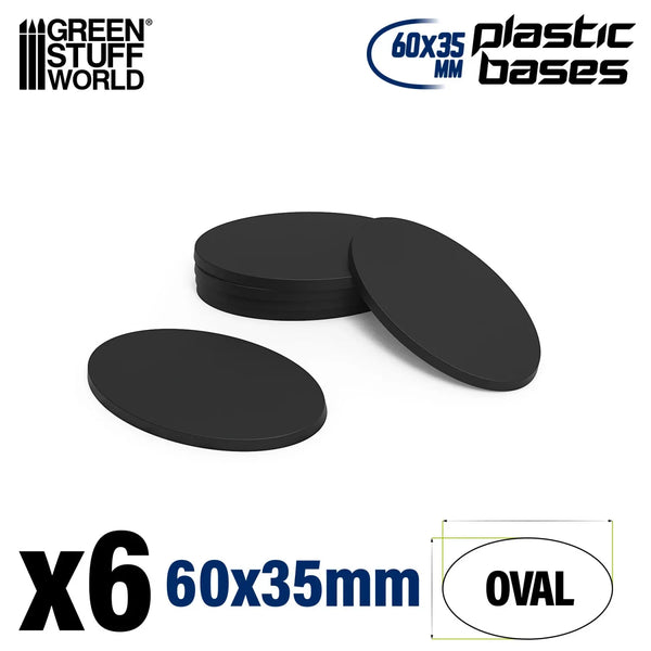 Ovale Sockel, leer, 60 x 35 mm, 6 Stück, 9889