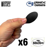 Ovale Sockel, leer, 60 x 35 mm, 6 Stück, 9889