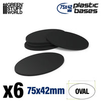 Ovale Sockel, leer, 75 x 42 mm, 6 Stück, 9890