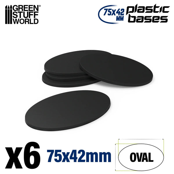Ovale Sockel, leer, 75 x 42 mm, 6 Stück, 9890
