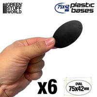 Ovale Sockel, leer, 75 x 42 mm, 6 Stück, 9890