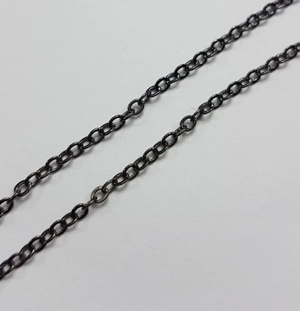 Gliederkette, Gunmetal-Schwarz, 1,5 mm, 1 m