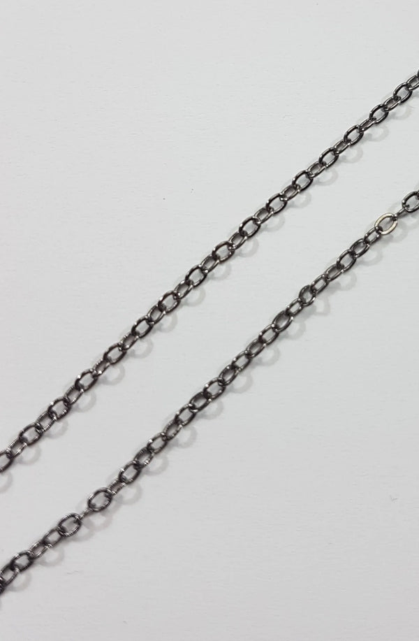 Gliederkette, Gunmetal-Schwarz, 2,0 mm, 1 m