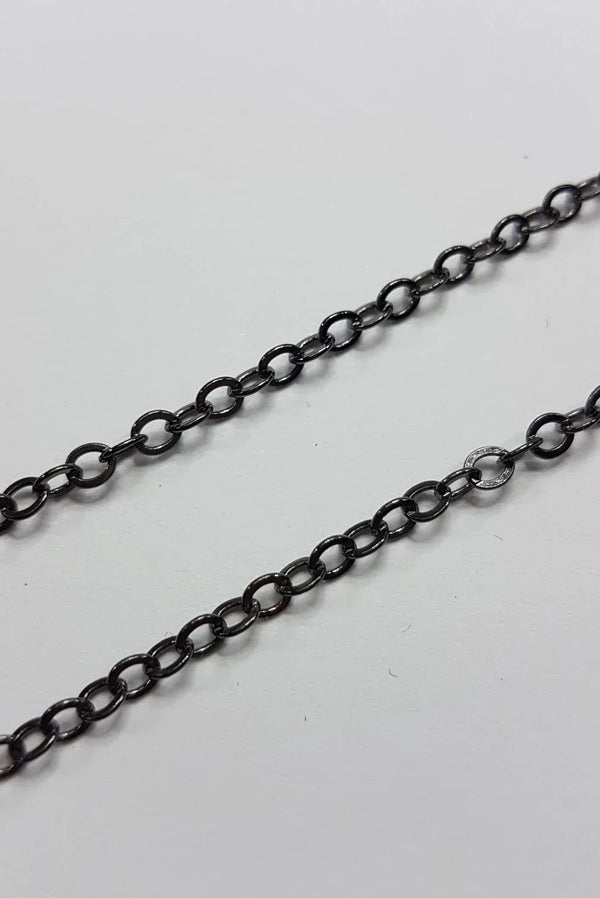 Gliederkette, Gunmetal-Schwarz, 2,5 mm, 1 m