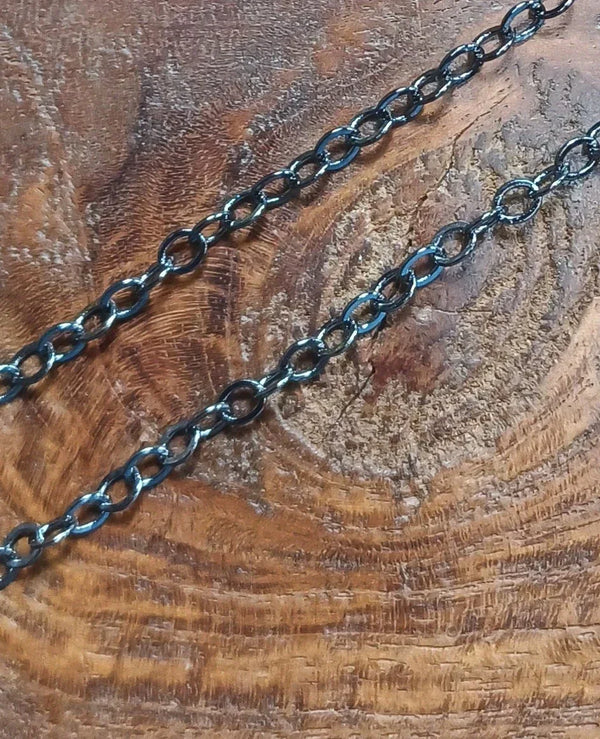 Gliederkette, Gunmetal-Schwarz, 3,5 mm, 1 m