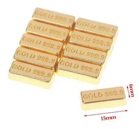 Goldbarren, 10 Stück, Puppenhausminiatur im Maßstab 1:12