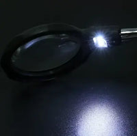 Hilfreiche Hand mit Licht und Lupe