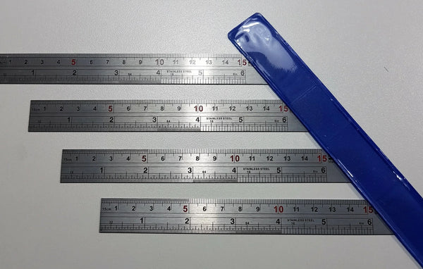 Lineal aus Edelstahl, 15 cm, 6 Zoll