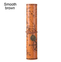 Penseelhouder Etui Leer Retro Schatkaart Light Brown