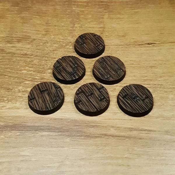 Holzfußböden, 25 mm, rund, 6 Stück